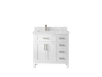 Cambridge 36 in. W x 22 in. D Left Offset Sink Bathroom Vanity - Willow Bath and Vanity
