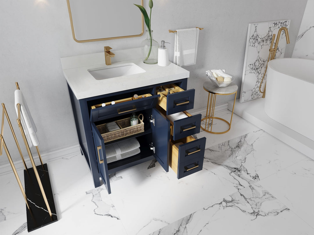 Cambridge 36 in. W x 22 in. D Left Offset Sink Bathroom Vanity - Willow Bath and Vanity