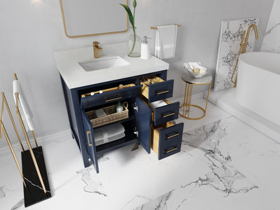 Cambridge 36 in. W x 22 in. D Left Offset Sink Bathroom Vanity - Willow Bath and Vanity