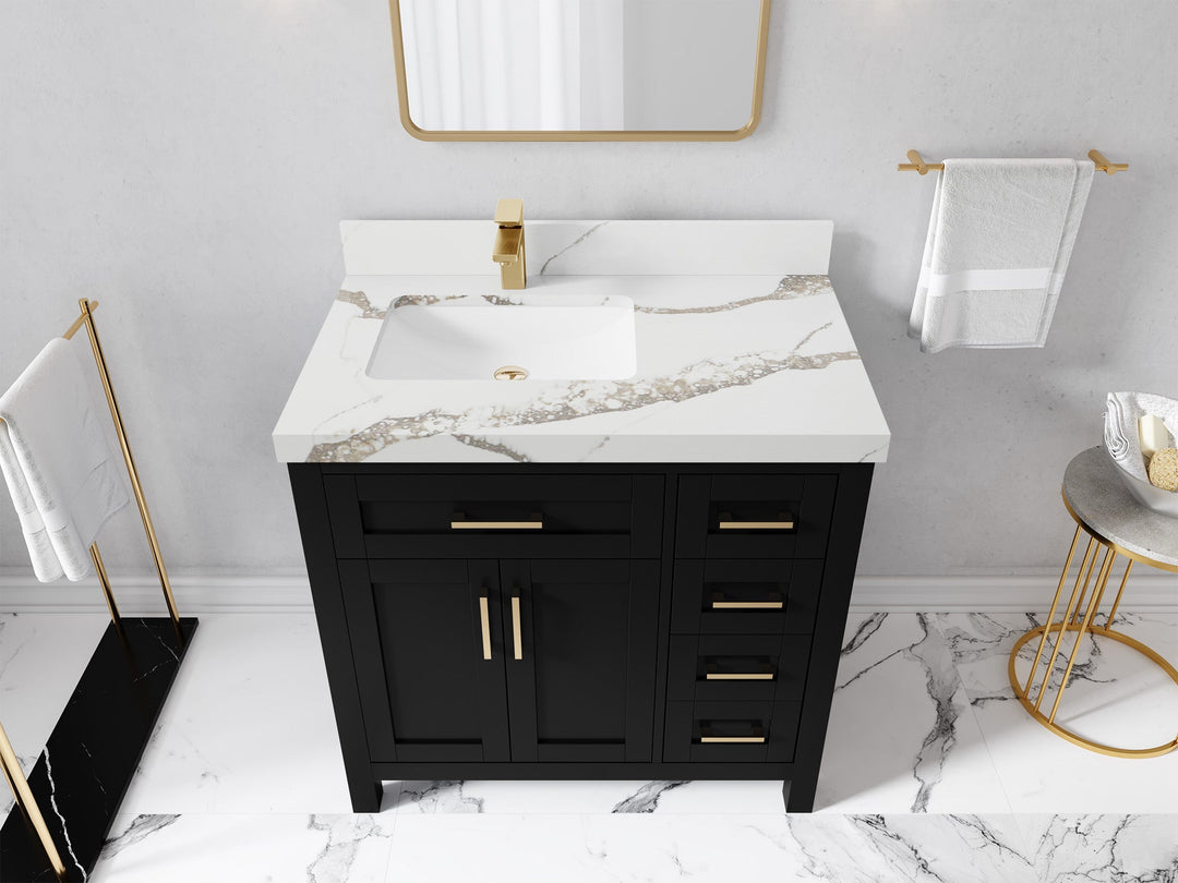Cambridge 36 in. W x 22 in. D Left Offset Sink Bathroom Vanity - Willow Bath and Vanity