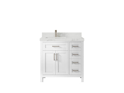 Cambridge 36 in. W x 22 in. D Left Offset Sink Bathroom Vanity - Willow Bath and Vanity