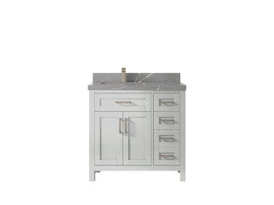 Cambridge 36 in. W x 22 in. D Left Offset Sink Bathroom Vanity - Willow Bath and Vanity