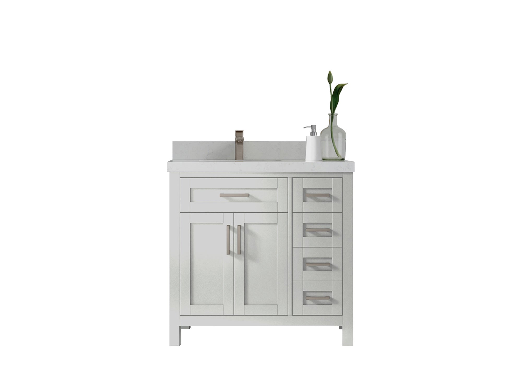 Cambridge 36 in. W x 22 in. D Left Offset Sink Bathroom Vanity - Willow Bath and Vanity