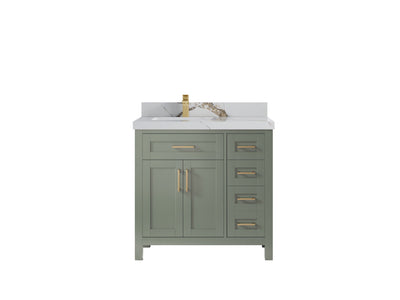Cambridge 36 in. W x 22 in. D Left Offset Sink Bathroom Vanity - Willow Bath and Vanity