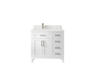 Cambridge 36 in. W x 22 in. D Left Offset Sink Bathroom Vanity - Willow Bath and Vanity