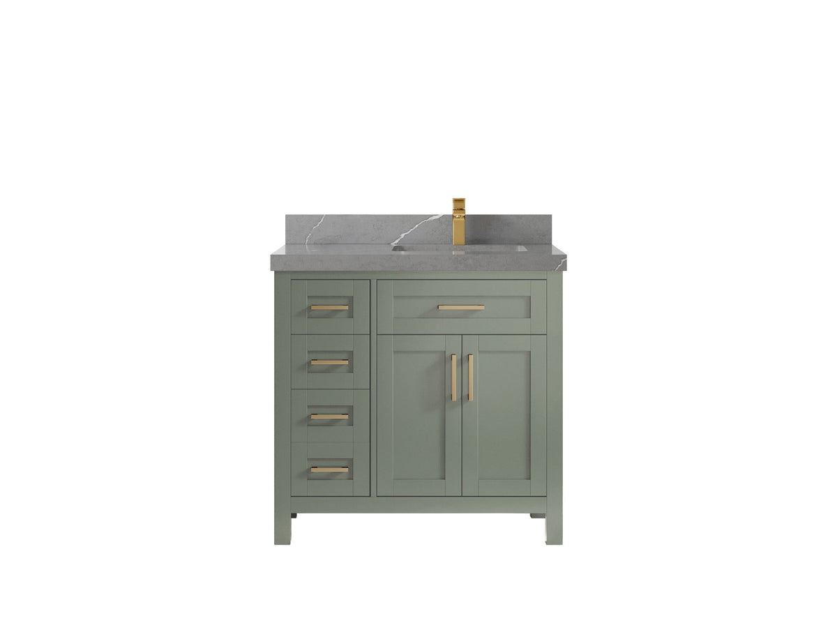 Cambridge 36 in. W x 22 in. D Right Offset Sink Bathroom Vanity - Willow Bath and Vanity