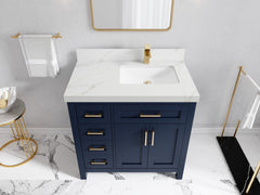 Cambridge 36 in. W x 22 in. D Right Offset Sink Bathroom Vanity - photo 13