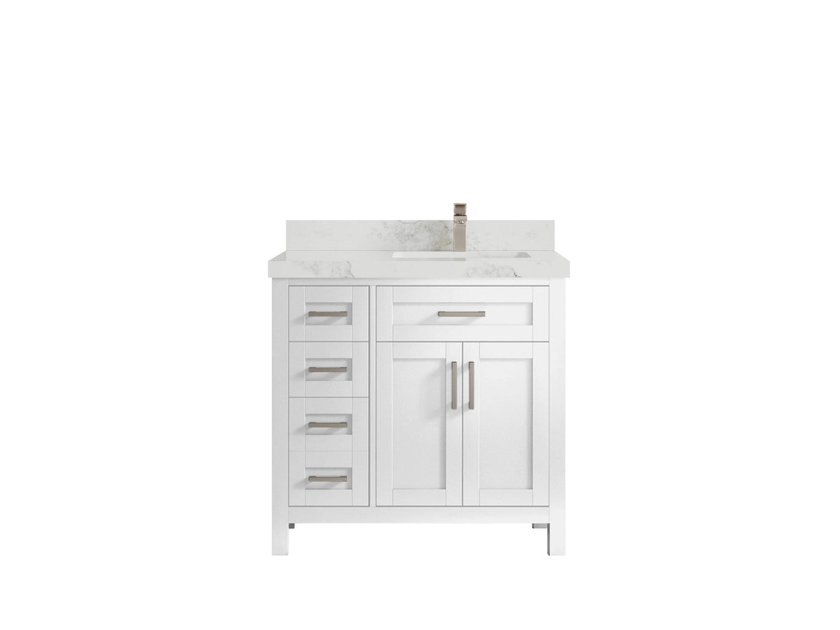 Cambridge 36 in. W x 22 in. D Right Offset Sink Bathroom Vanity - Willow Bath and Vanity