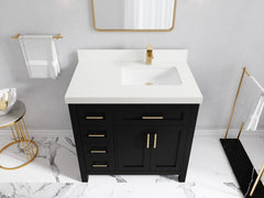 Cambridge 36 in. W x 22 in. D Right Offset Sink Bathroom Vanity - photo 9