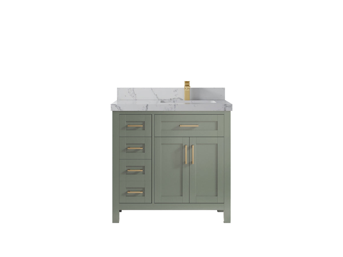 Cambridge 36 in. W x 22 in. D Right Offset Sink Bathroom Vanity - Willow Bath and Vanity