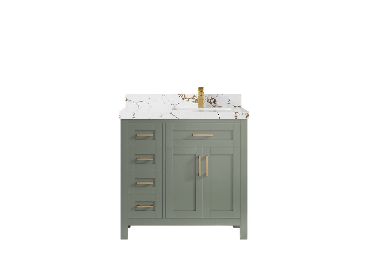 Cambridge 36 in. W x 22 in. D Right Offset Sink Bathroom Vanity - Willow Bath and Vanity