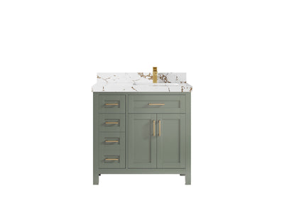 Cambridge 36 in. W x 22 in. D Right Offset Sink Bathroom Vanity - Willow Bath and Vanity