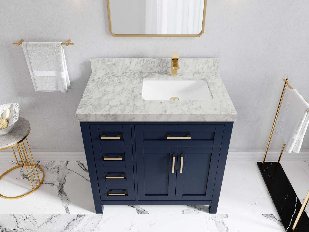 Cambridge 36 in. W x 22 in. D Right Offset Sink Bathroom Vanity - Willow Bath and Vanity