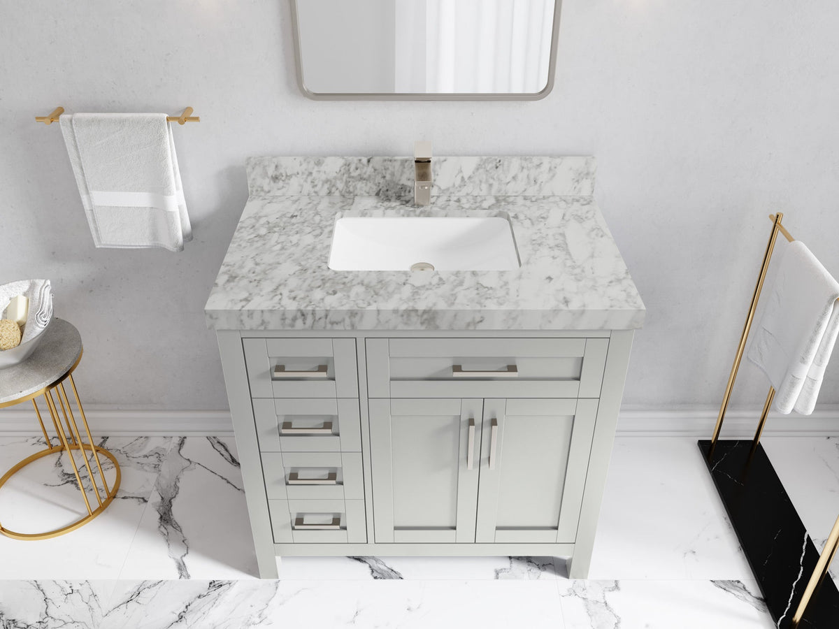 Cambridge 36 in. W x 22 in. D Right Offset Sink Bathroom Vanity - Willow Bath and Vanity