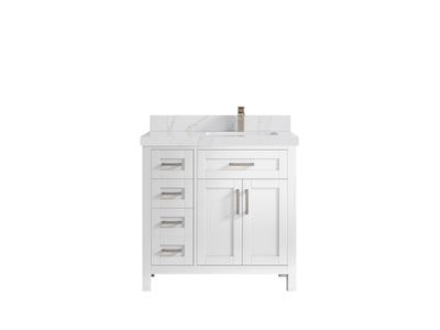 Cambridge 36 in. W x 22 in. D Right Offset Sink Bathroom Vanity - Willow Bath and Vanity