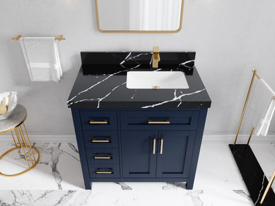 Cambridge 36 in. W x 22 in. D Right Offset Sink Bathroom Vanity - Willow Bath and Vanity