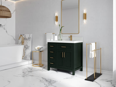 Cambridge 36 in. W x 22 in. D Right Offset Sink Bathroom Vanity - Willow Bath and Vanity