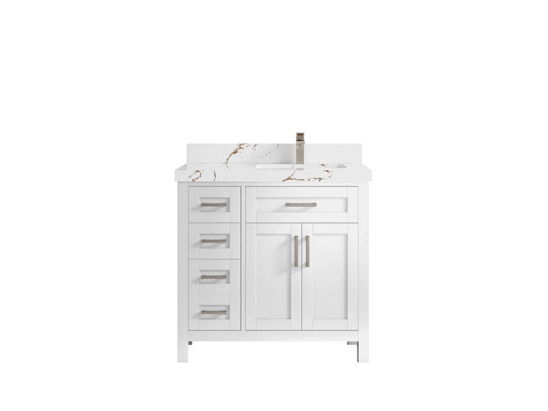 Cambridge 36 in. W x 22 in. D Right Offset Sink Bathroom Vanity - Willow Bath and Vanity