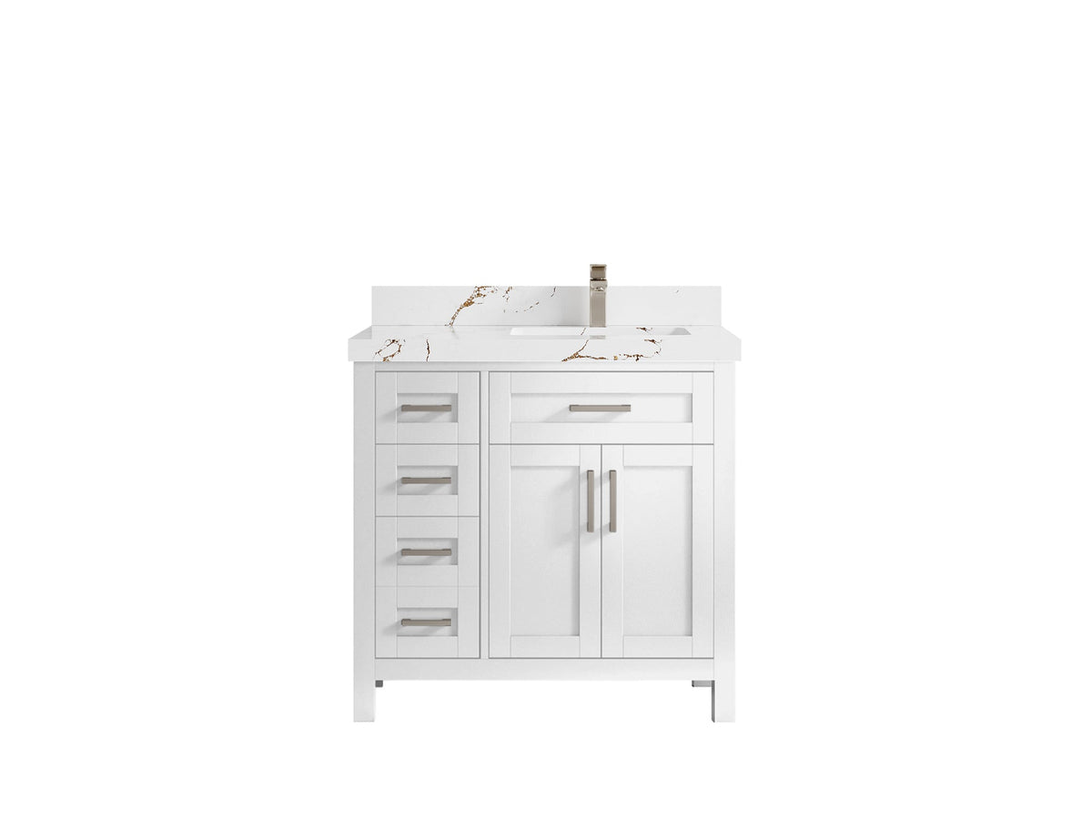 Cambridge 36 in. W x 22 in. D Right Offset Sink Bathroom Vanity - Willow Bath and Vanity