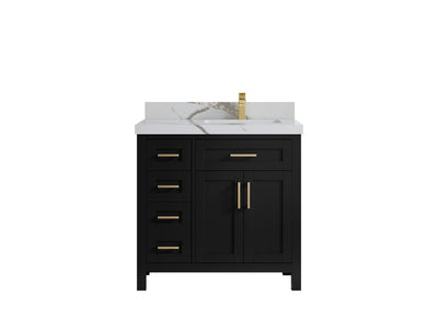 Cambridge 36 in. W x 22 in. D Right Offset Sink Bathroom Vanity - Willow Bath and Vanity