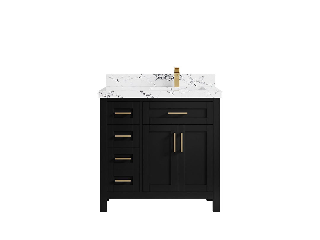 Cambridge 36 in. W x 22 in. D Right Offset Sink Bathroom Vanity - Willow Bath and Vanity