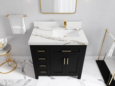 Cambridge 36 in. W x 22 in. D Right Offset Sink Bathroom Vanity - Willow Bath and Vanity