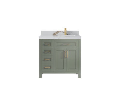 Cambridge 36 in. W x 22 in. D Right Offset Sink Bathroom Vanity - Willow Bath and Vanity