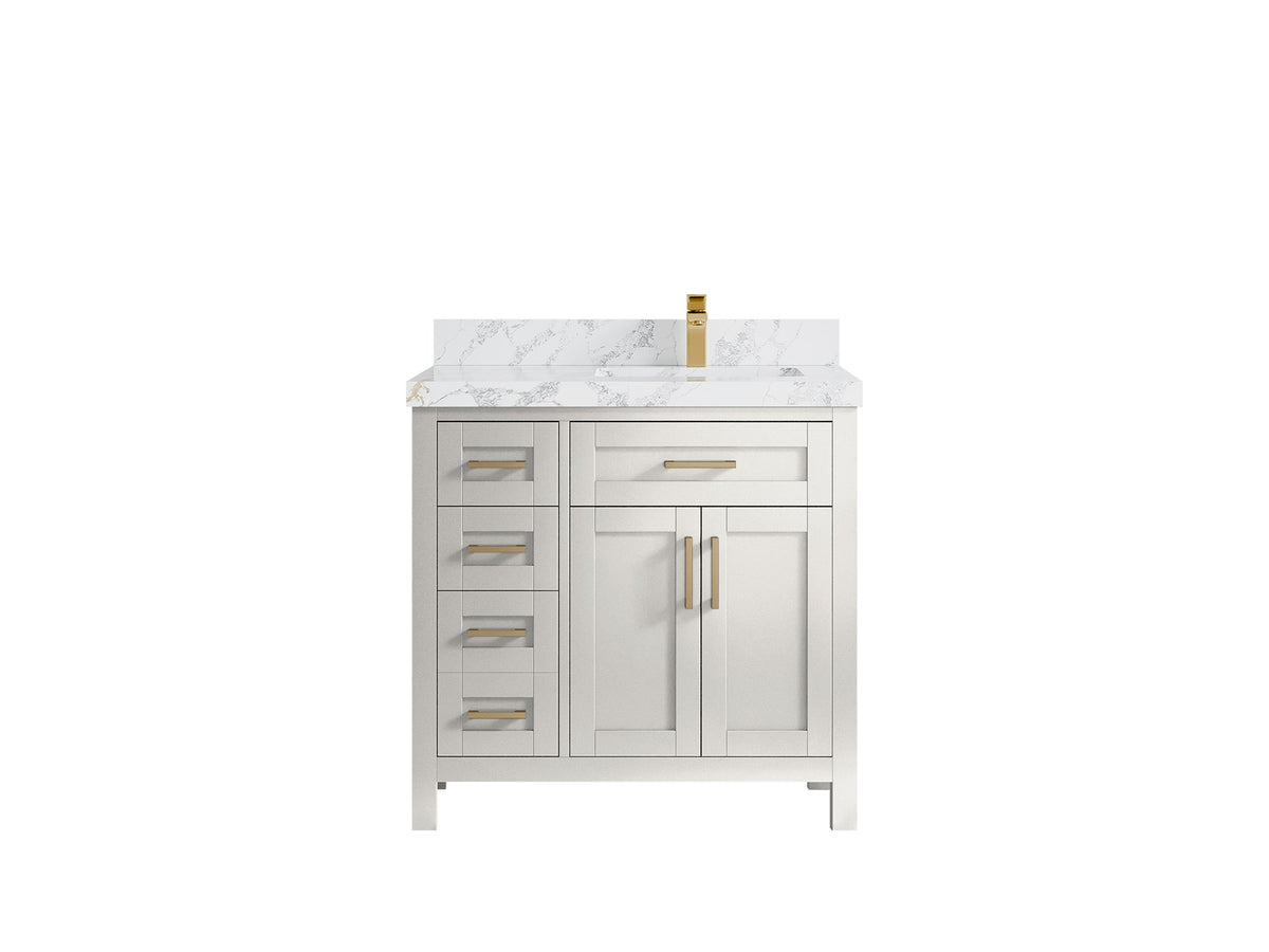 Cambridge 36 in. W x 22 in. D Right Offset Sink Bathroom Vanity - Willow Bath and Vanity