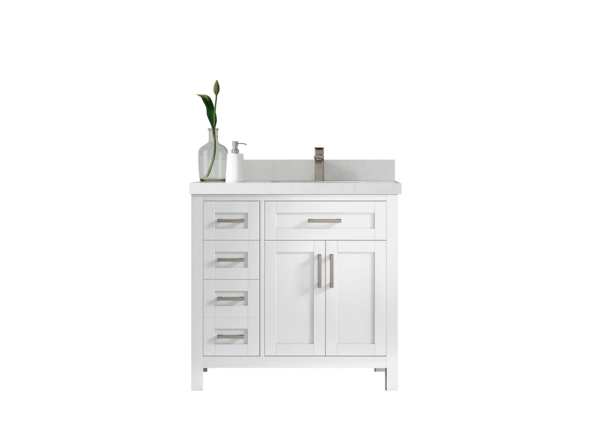 Cambridge 36 in. W x 22 in. D Right Offset Sink Bathroom Vanity - Willow Bath and Vanity