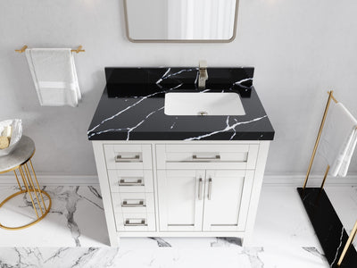 Cambridge 36 in. W x 22 in. D Right Offset Sink Bathroom Vanity - Willow Bath and Vanity
