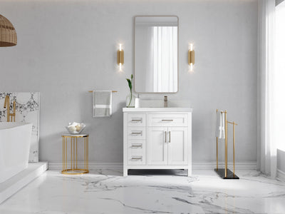 Cambridge 36 in. W x 22 in. D Right Offset Sink Bathroom Vanity - Willow Bath and Vanity