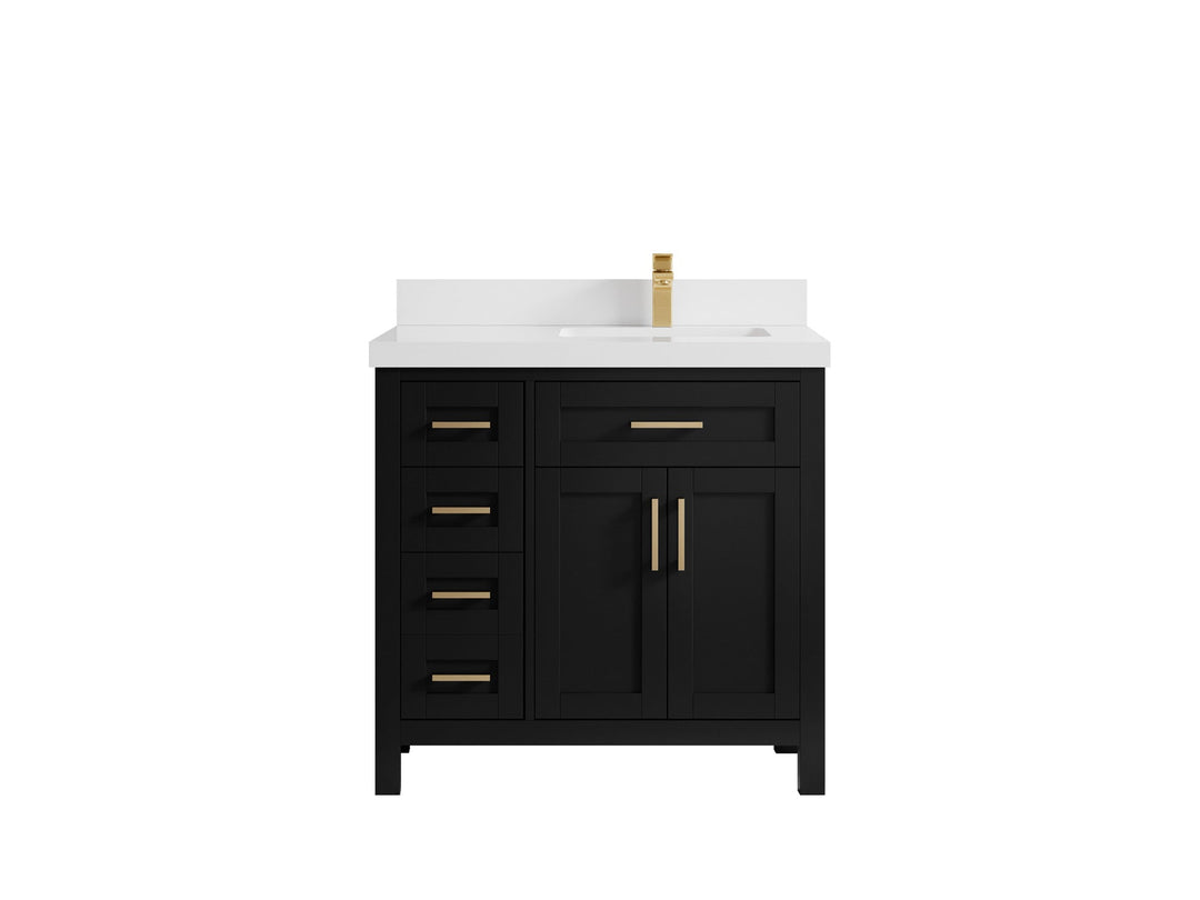 Cambridge 36 in. W x 22 in. D Right Offset Sink Bathroom Vanity - Willow Bath and Vanity