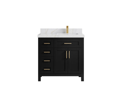 Cambridge 36 in. W x 22 in. D Right Offset Sink Bathroom Vanity - Willow Bath and Vanity