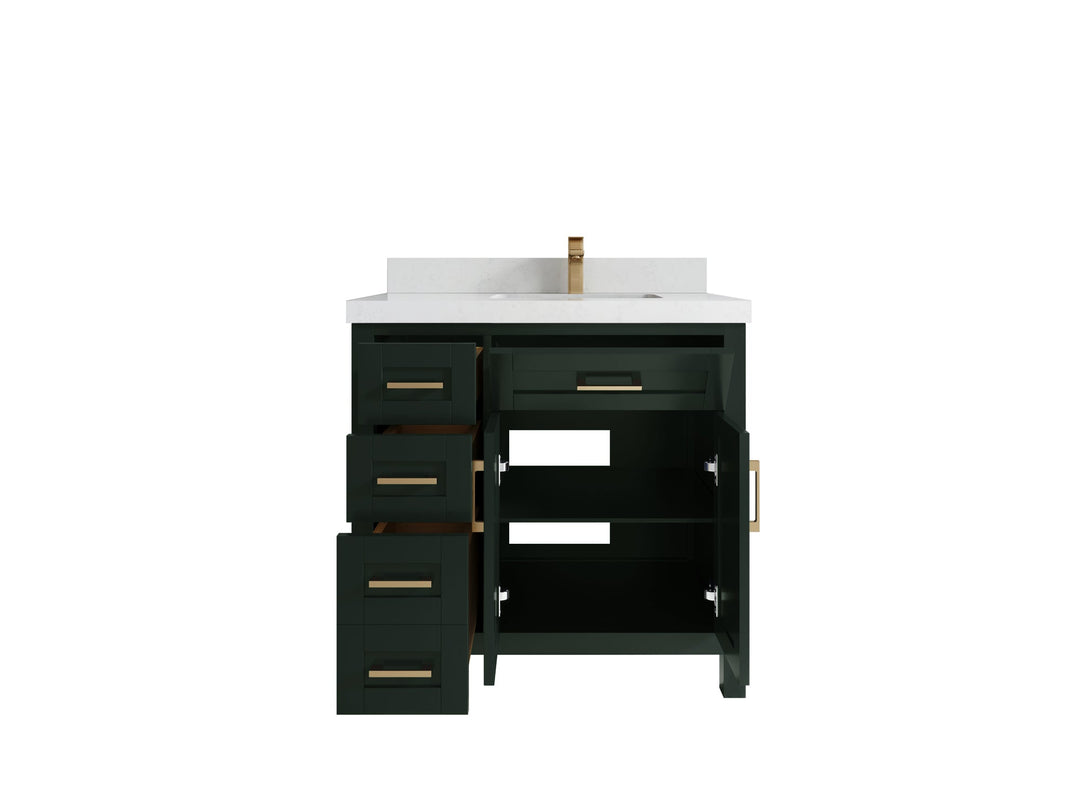 Cambridge 36 in. W x 22 in. D Right Offset Sink Bathroom Vanity - Willow Bath and Vanity