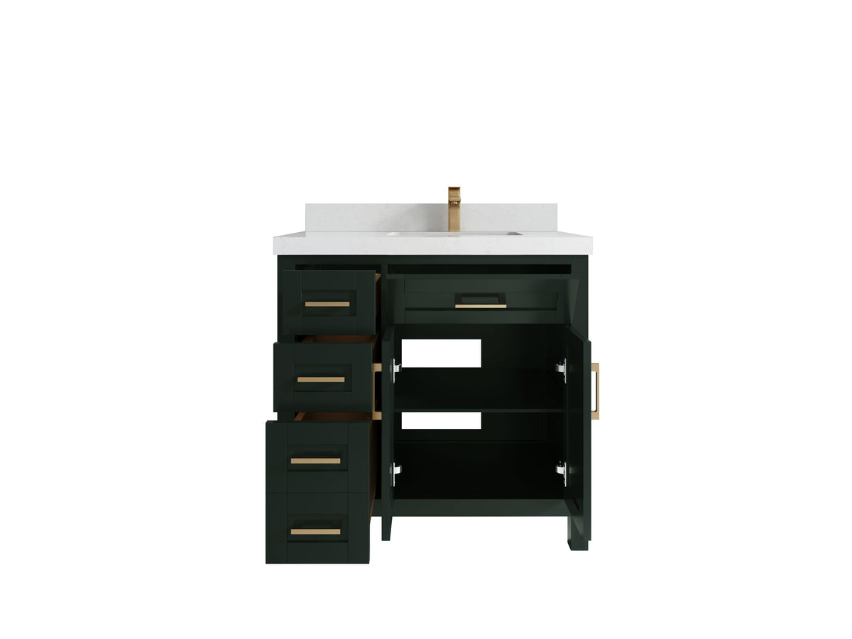 Cambridge 36 in. W x 22 in. D Right Offset Sink Bathroom Vanity - Willow Bath and Vanity