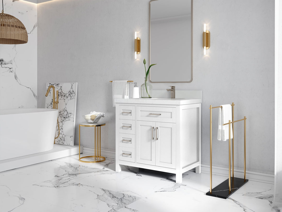 Cambridge 36 in. W x 22 in. D Right Offset Sink Bathroom Vanity - Willow Bath and Vanity