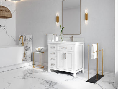 Cambridge 36 in. W x 22 in. D Right Offset Sink Bathroom Vanity - Willow Bath and Vanity