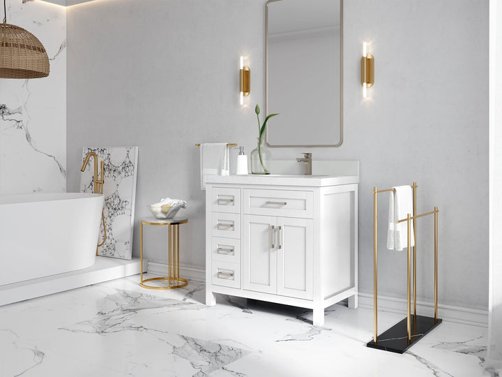 Cambridge 36 in. W x 22 in. D Right Offset Sink Bathroom Vanity - photo 2