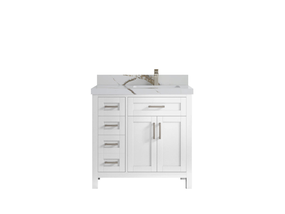 Cambridge 36 in. W x 22 in. D Right Offset Sink Bathroom Vanity - Willow Bath and Vanity
