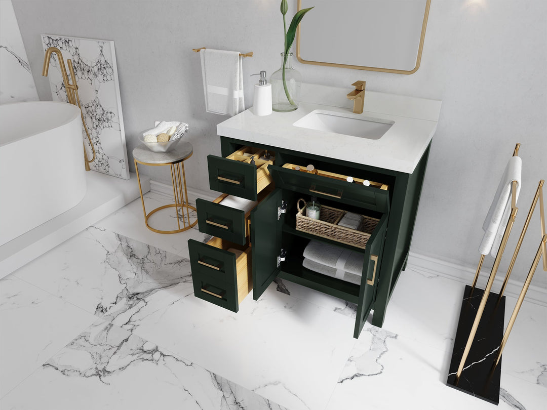 Cambridge 36 in. W x 22 in. D Right Offset Sink Bathroom Vanity - Willow Bath and Vanity