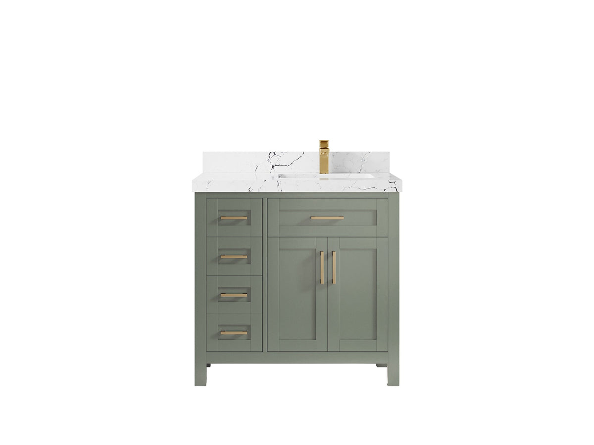 Cambridge 36 in. W x 22 in. D Right Offset Sink Bathroom Vanity - Willow Bath and Vanity