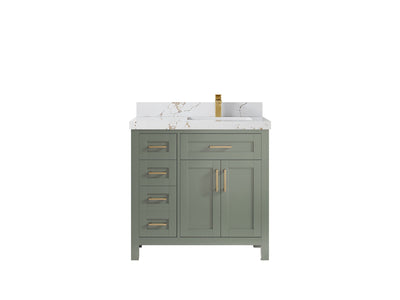 Cambridge 36 in. W x 22 in. D Right Offset Sink Bathroom Vanity - Willow Bath and Vanity