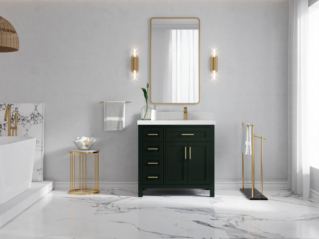 Cambridge 36 in. W x 22 in. D Right Offset Sink Bathroom Vanity - Willow Bath and Vanity