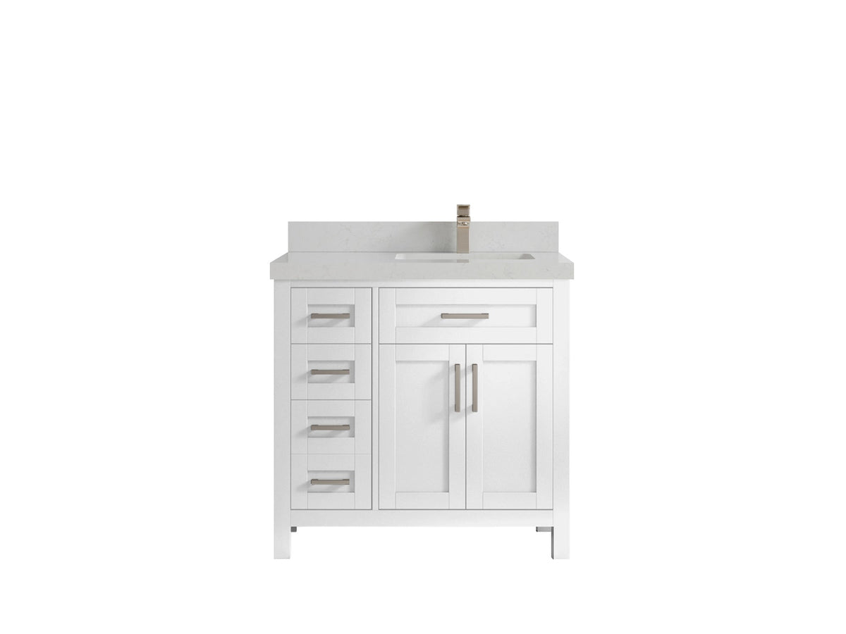 Cambridge 36 in. W x 22 in. D Right Offset Sink Bathroom Vanity - Willow Bath and Vanity