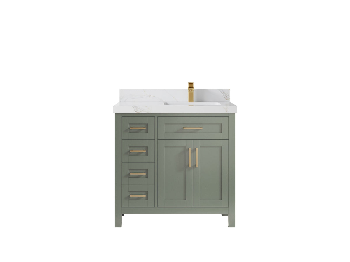 Cambridge 36 in. W x 22 in. D Right Offset Sink Bathroom Vanity - Willow Bath and Vanity