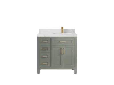 Cambridge 36 in. W x 22 in. D Right Offset Sink Bathroom Vanity - Willow Bath and Vanity