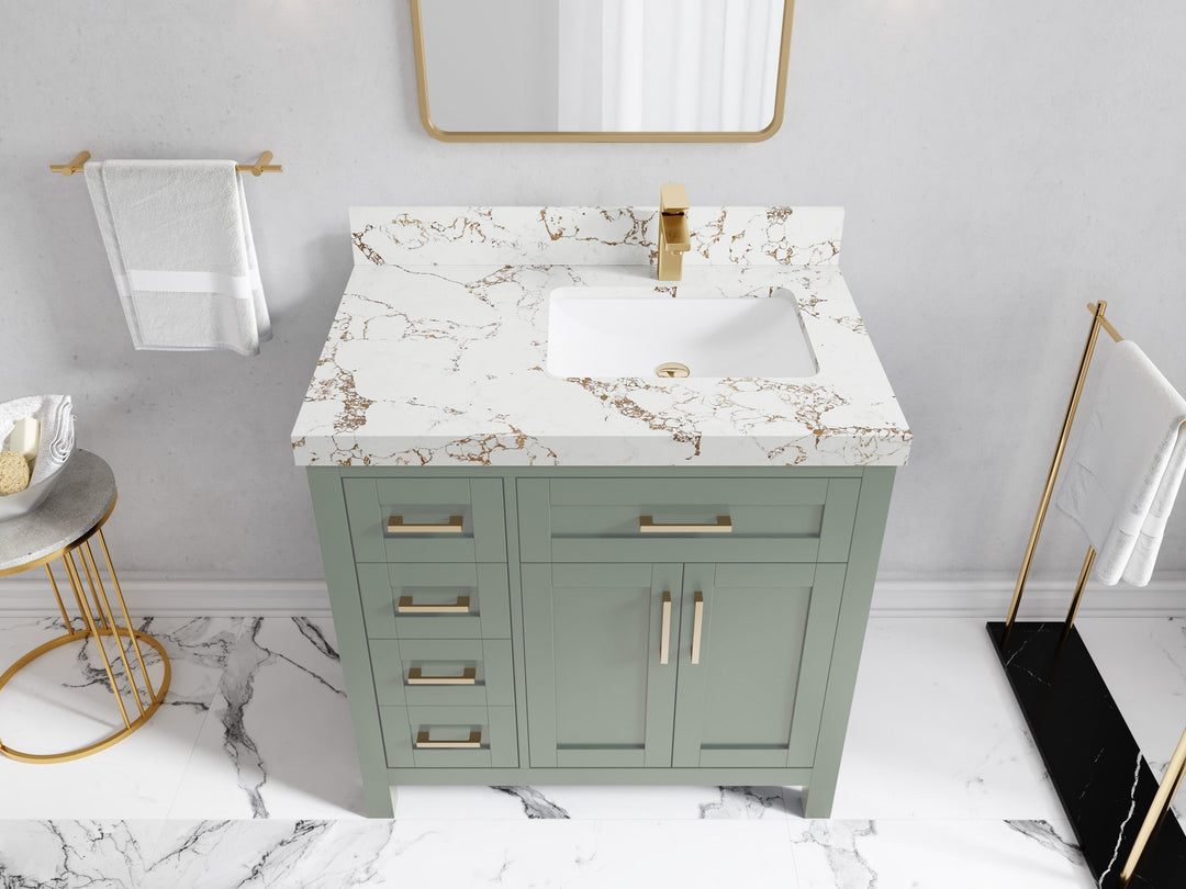 Cambridge 36 in. W x 22 in. D Right Offset Sink Bathroom Vanity - Willow Bath and Vanity