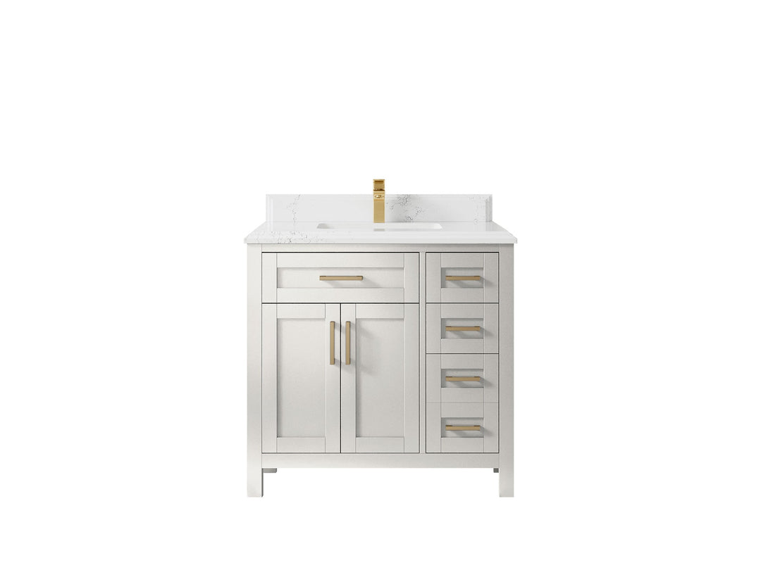 Cambridge 36 in. W x 22 in. D Single Center Sink Bathroom Vanity - Willow Bath and Vanity