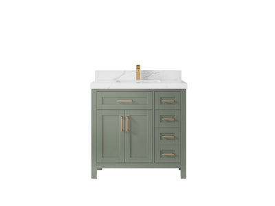 Cambridge 36 in. W x 22 in. D Single Center Sink Bathroom Vanity - Willow Bath and Vanity