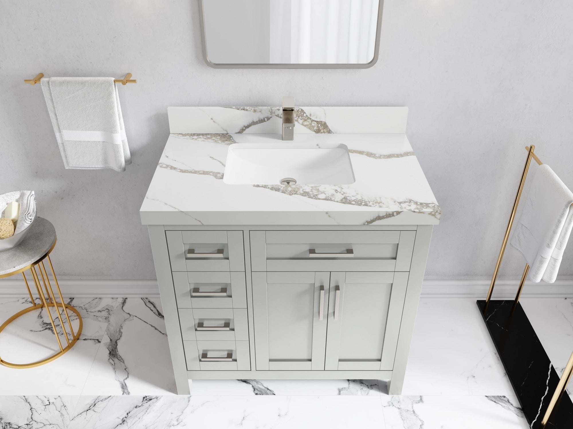Cambridge 36 in. W x 22 in. D Single Center Sink Bathroom vanity - Willow Bath and Vanity